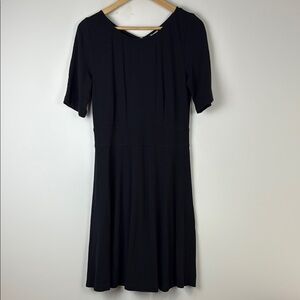 J. Crew Black V-Neck A-Line Midi Dress Size 6